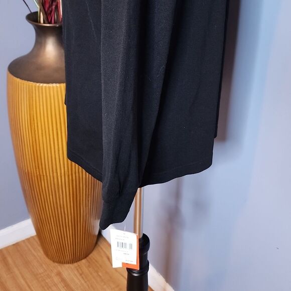 Cathy daniels Long Sleeve Henley Top Exotic Black Size Medium NWT - Picture 6 of 15